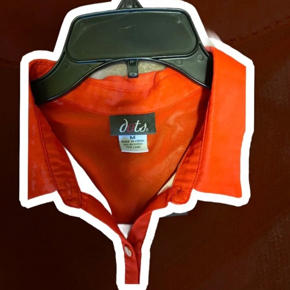 Womens ombré orange collar button sleeveless top - Picture 6 of 10